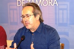 Guarido durante la rueda de prensa de balance