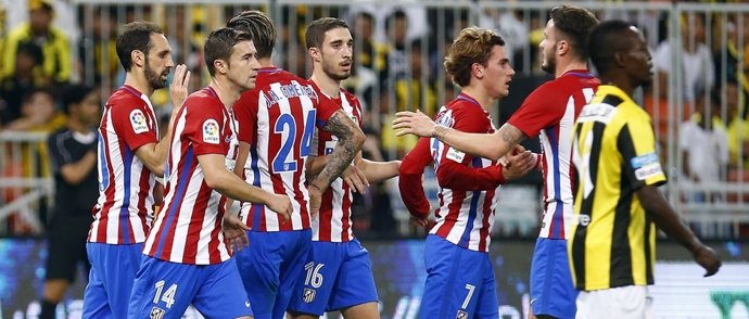 El Atlético celebra un gol ante el Ittihad