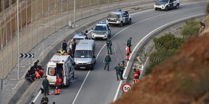 Entrada de inmigrantes en Ceuta.