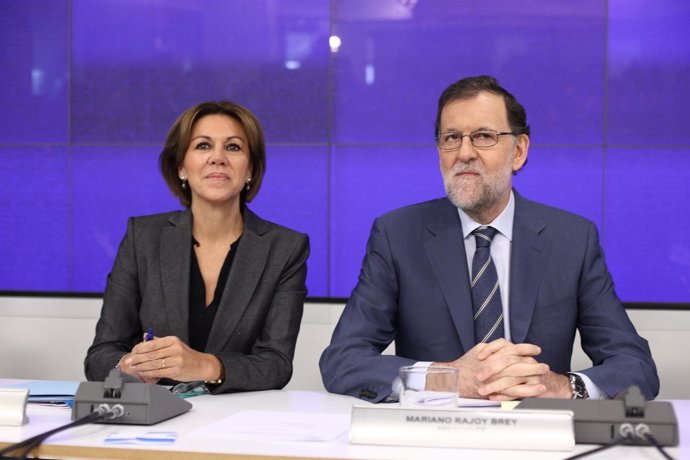 Mariano Rajoy y Cospedal en la Junta Directiva Nacional del PP
