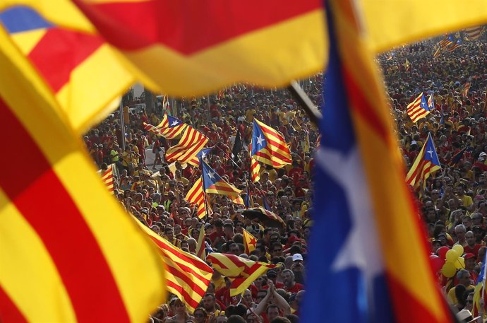 Catalan separatist flags