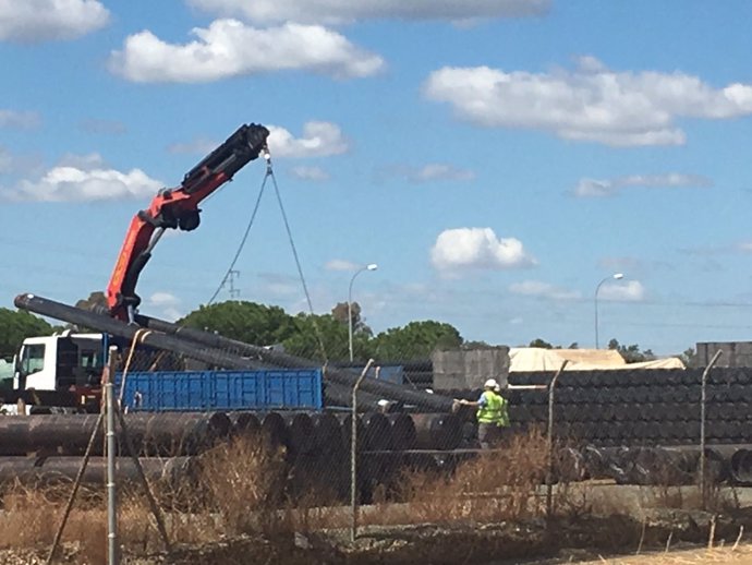 Obras de gas natural en Doñana