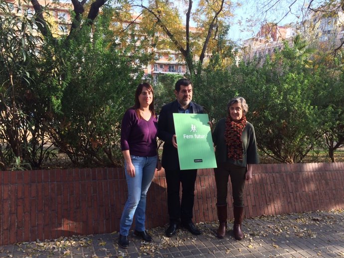 Natalia Esteve, Jordi Sànchez, Àngels Folch (ANC)