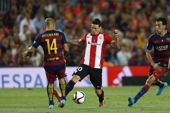 Mascherano , Aduriz. Final Supercopa. Barcelona FC- Athletic Club