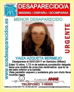 Yaiza, la chica desaparecida en Bilbao