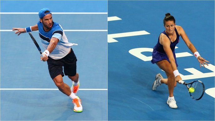 Feliciano López y Lara Arruabarrena en la Copa Hopman