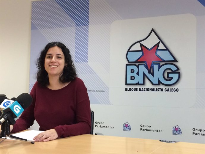 La diputada del BNG Noa Presas en rueda de prensa