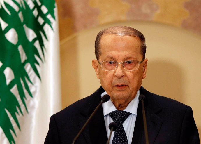 El líder del FPM y candidato a la Presidencia de Líbano, Michel Aoun
