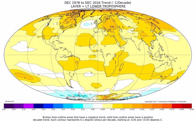 Anomalía de temperatura de 2016