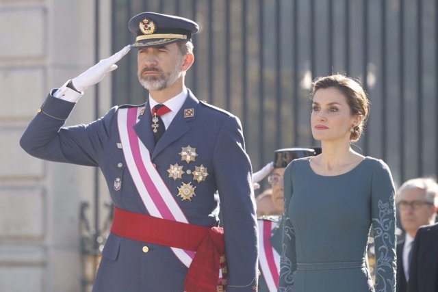 Los Reyes Felipe y Letizia durante la Pascua Militar 