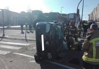 Una persona herida en accidente de tráfico en Badajoz