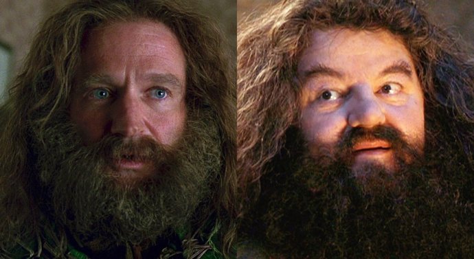 Robin Williams y Hagrid