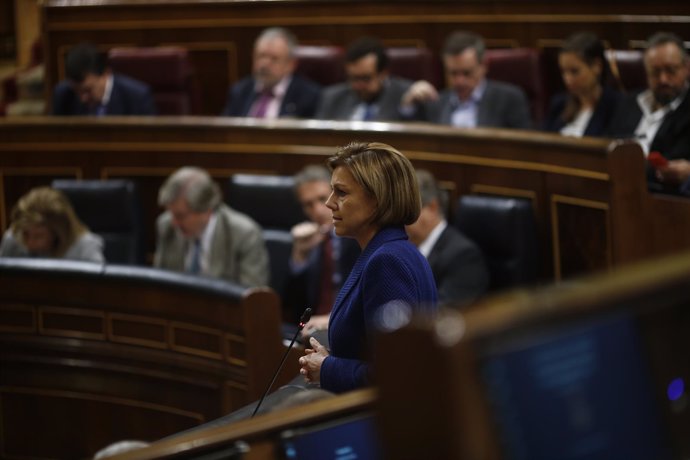 Cospedal durante la sesión de control al Gobierno en el Congreso