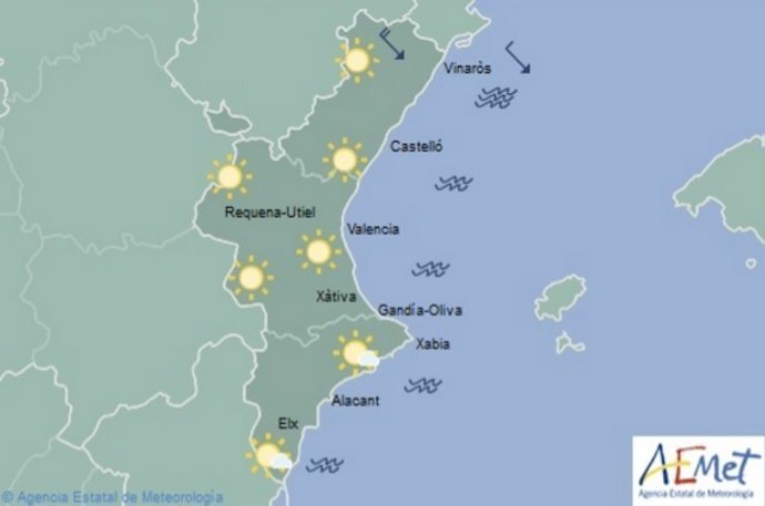 Predicción del tiempo en la Comunitat para este domingo