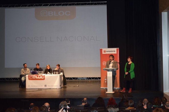 Carbonell y Micó durante el Consell Nacional del Bloc