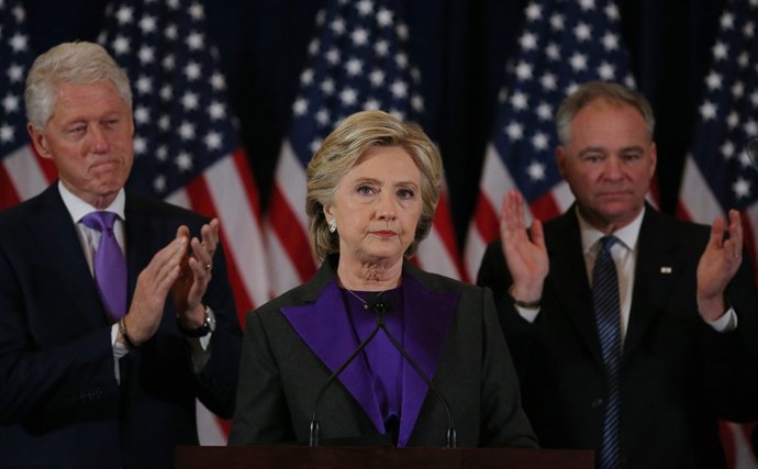 Hilary Clinton tras su derrota electoral