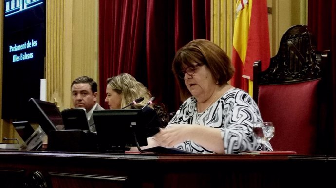 Xelo Huertas, en el pleno del Parlament