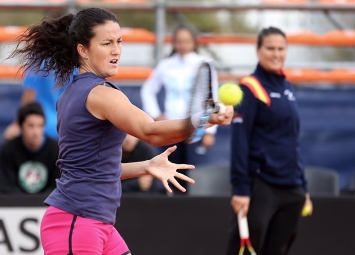 Lara Arruabarrena, durante un partido.