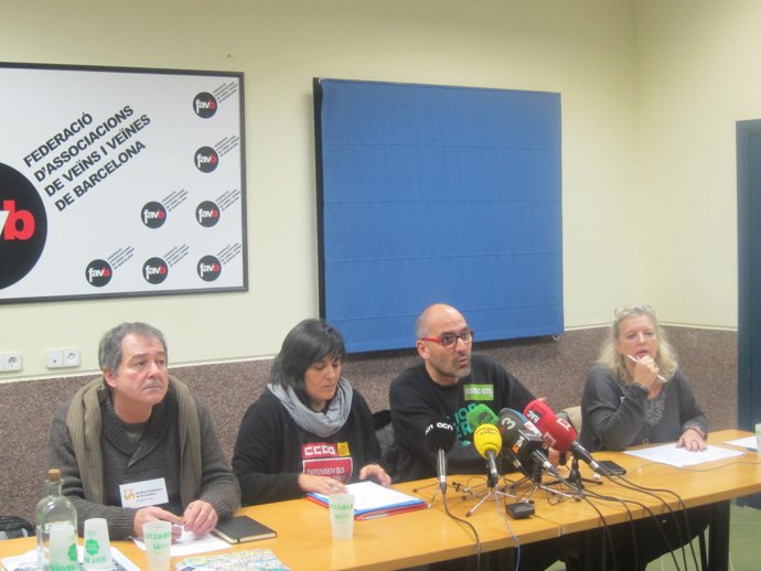 X.Massó (Aspepc), M.Tejedor (CCOO), R.Font (Ustec) y L.Martí (UGT)