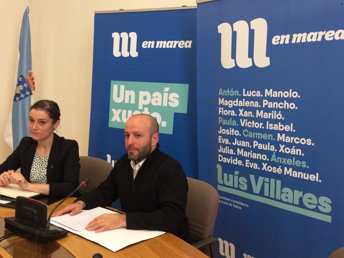 Rueda de prensa de Luís Villares en el Parlamento gallego.