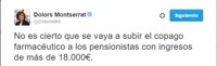 Montserrat: "No es cierto que se vaya a subir el copago a los pensionistas con ingresos de más de 18.000 euros"