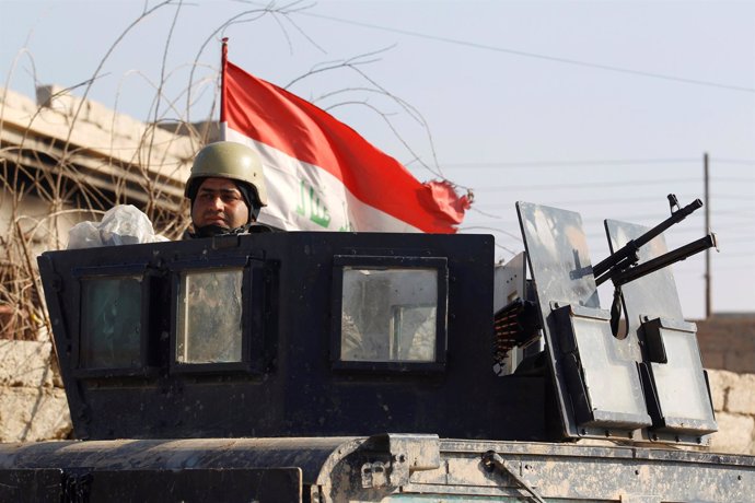 Militares iraquíes en Mosul