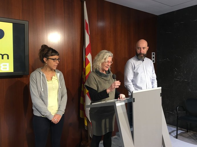 Maria Rovira, Maria Jasé Lecha y Josep Garganté, concejales de la CUP