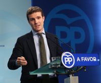 Casado defiende el sistema de doble vuelta propuesto por 'Génova' frente a las primarias de Cifuentes
