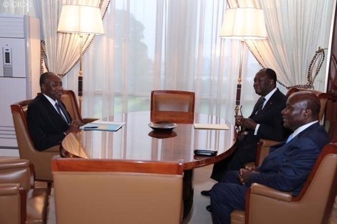 Ouattara con el nuevo primer ministro de Costa de Marfil