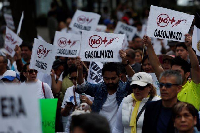 Manifestación contra el 'gasolinazo' en México