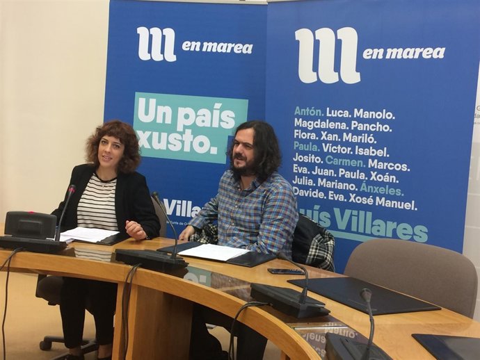 Rueda de prensa de En Marea en el Parlamento.