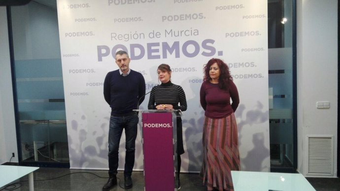 Imagen de la rueda de prensa de Podemos