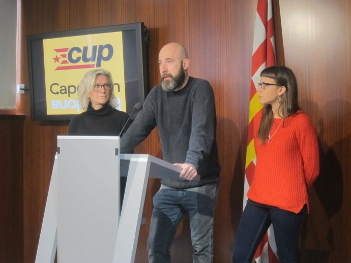 María José Lecha, Josep Garganté, Maria Rovira (CUP)