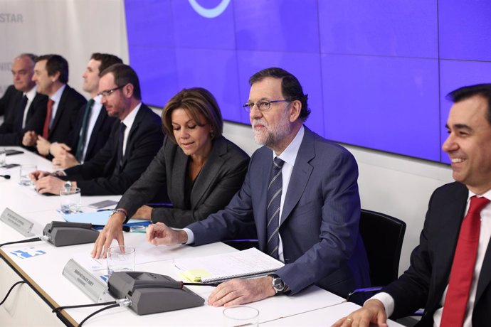 Mariano Rajoy y María Dolores Cospedal en la Junta Directiva Nacional del PP