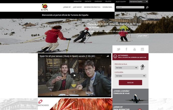 Portal oficial de Turismo de España