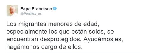 El Papa lanza en redes sociales una campaña por los menores migrantes: "Ayudémos
