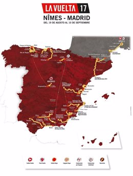 Recorrido de La Vuelta ciclista a España de 2017