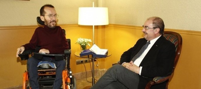 Javier Lambán y Pablo Echenique, reunidos en el Edificio Pignatelli