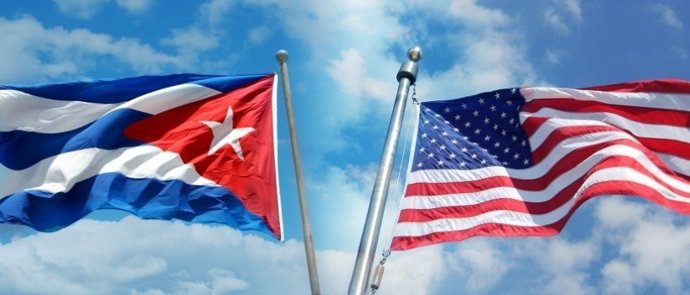 Banderas de Cuba y EEUU