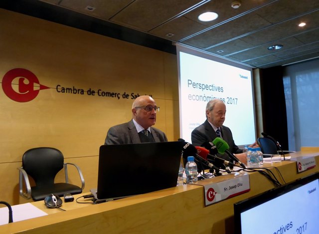 Josep Oliu (Banco Sabadell) y Anton Maria Brunet (Cámara de Sabadell)