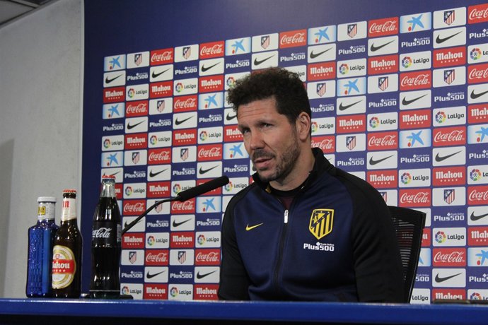 Diego Simeone en la rueda de prensa