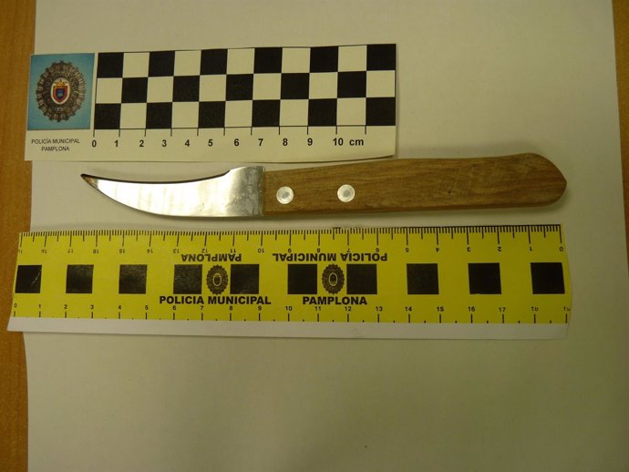 Cuchillo incautado a uno de los menores investigados por robo
