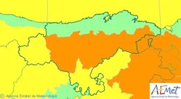 Mapa de avisos activados para este sábado