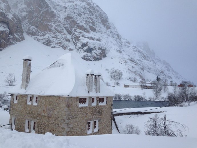 Nieve en Asturias, Somiedo, nevada, temporal