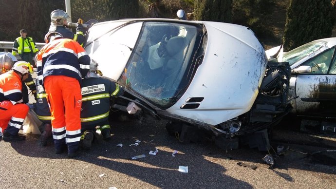 Accidente de tráfico en la A-7 en Algeciras (Cádiz)