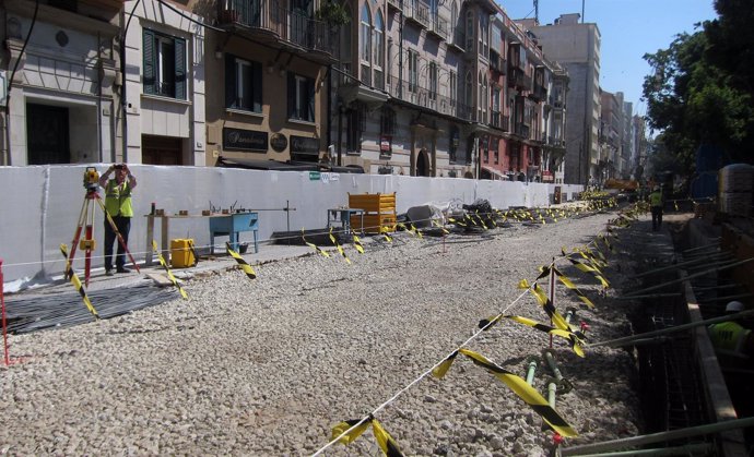 Obras del metro en la Alameda Principal