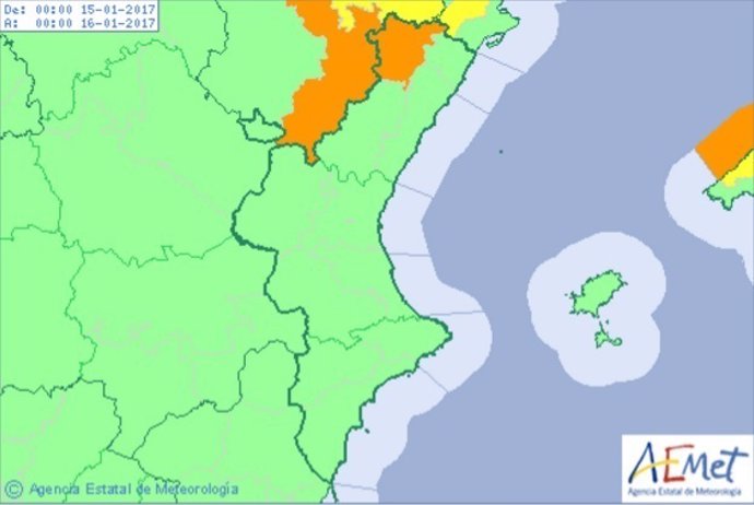 Alerta naranja en el interior norte de Castellón por fuertes rachas de viento