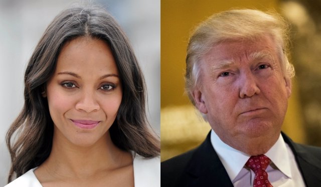 Zoe Saldana y Donald Trump