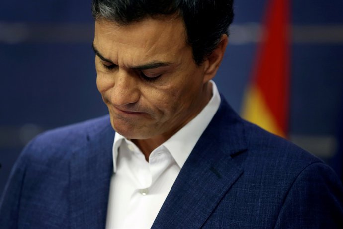 Pedro Sánchez tras renunciar a su acta de diputado