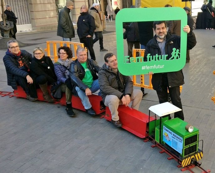Jordi Sànchez en un acto de la ANC sobre infraestructuras en Sant Feliu